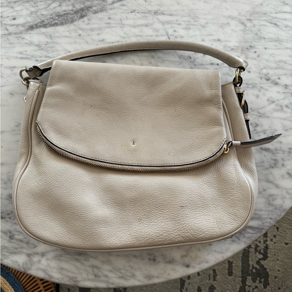 KATE SPADE Devon Cobble Hill Satchel Tan Beige Crossbody Bag